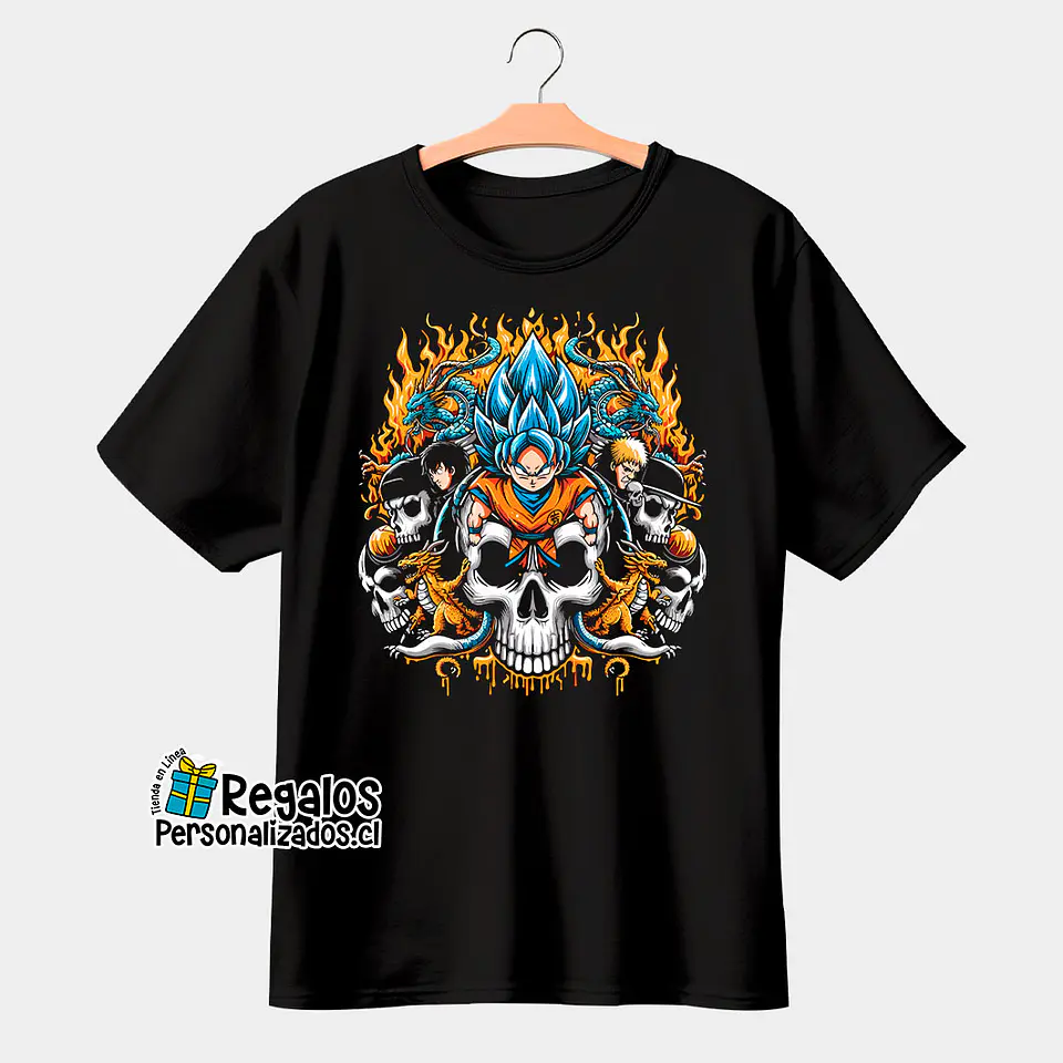 Polera negra adulto unisex personalizada 3