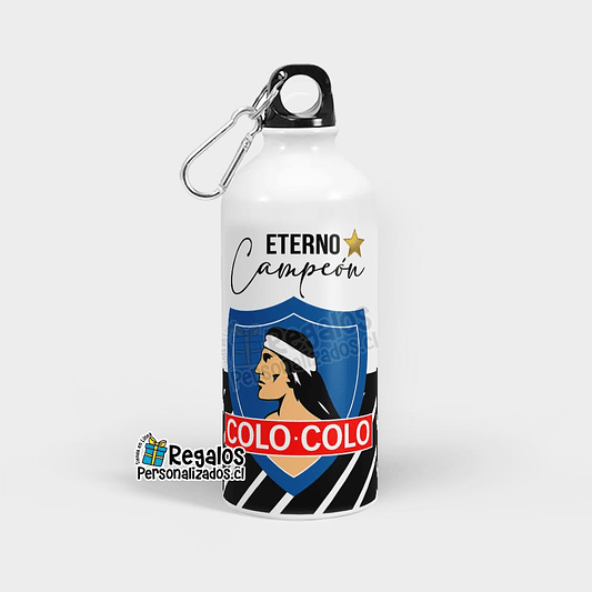 Botella tapa rosca y mosqueton diseño Colo colo 1