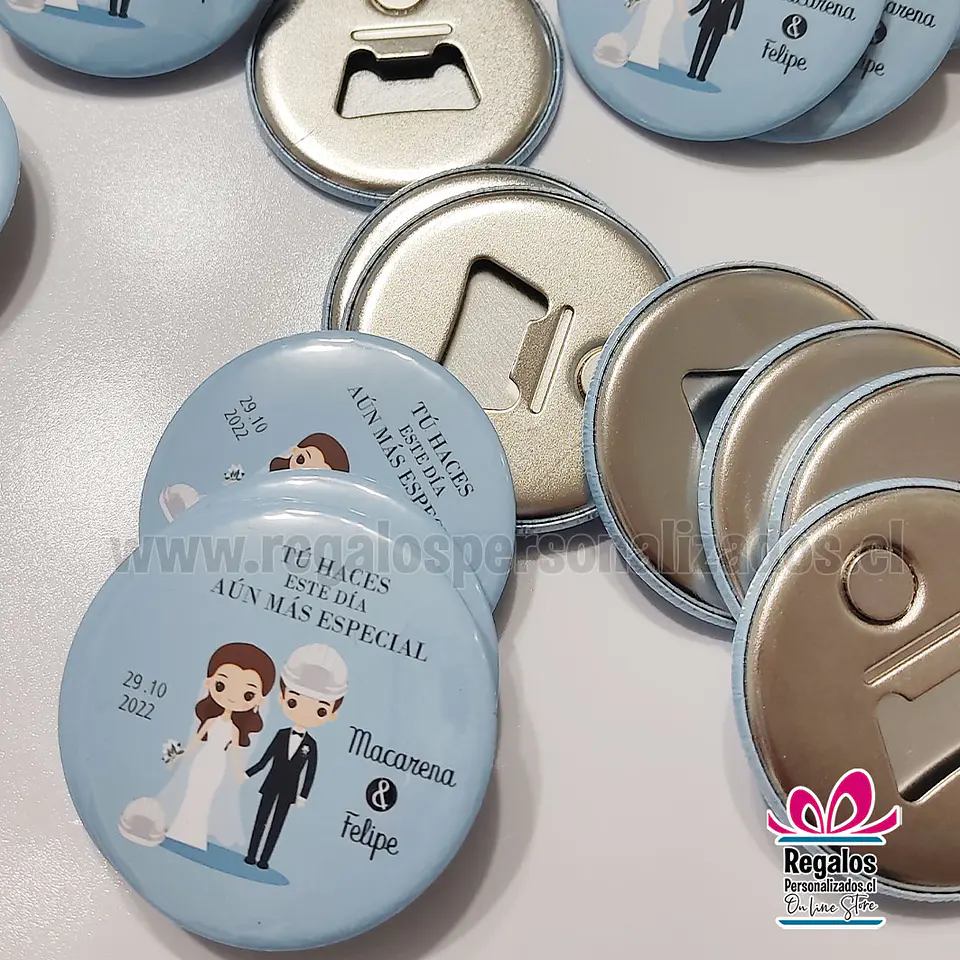 Chapita destapador magnético 58mm personalizado 3