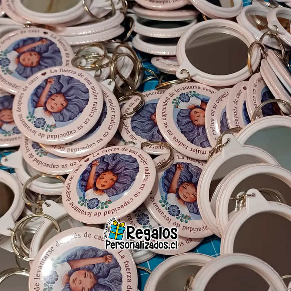 Chapita llavero espejo 58mm personalizado  3