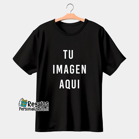 Polera negra adulto unisex personalizada
