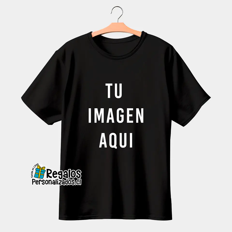 Polera negra adulto unisex personalizada 1