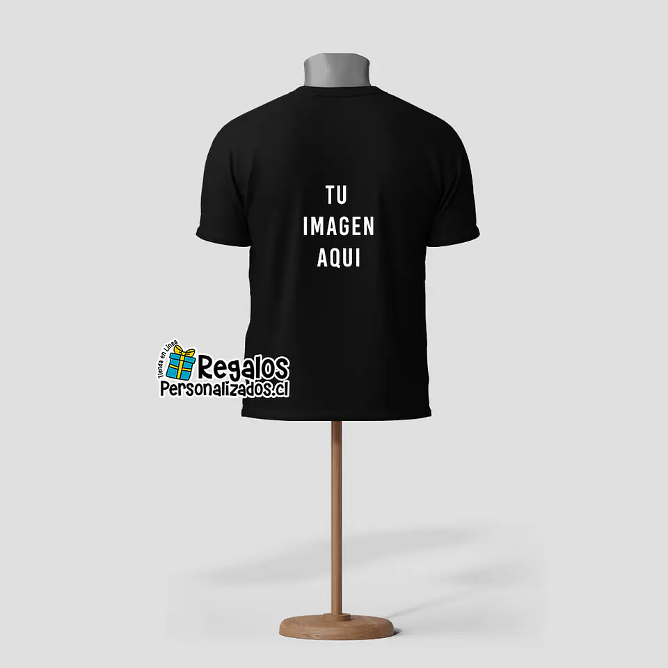 Polera negra adulto unisex personalizada 5