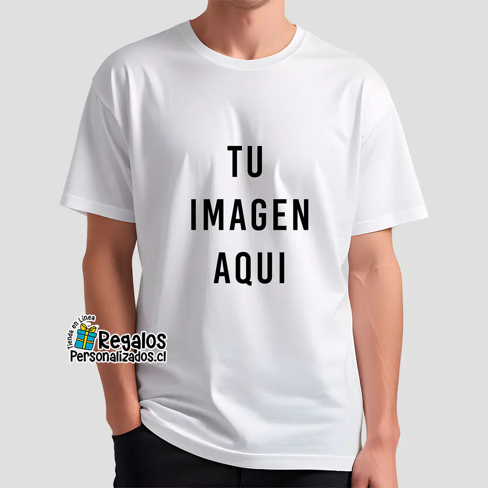 Polera blanca adulto clásica personalizada 1