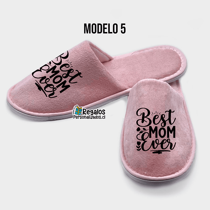 Pantuflas simples rosadas diseños mamá 6
