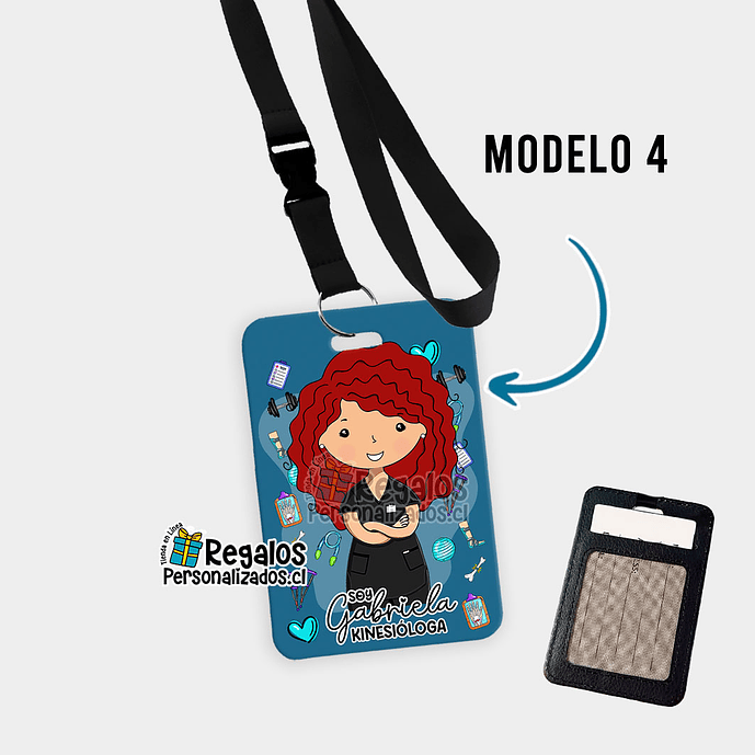 Porta credencial diseño Kinesióloga 5