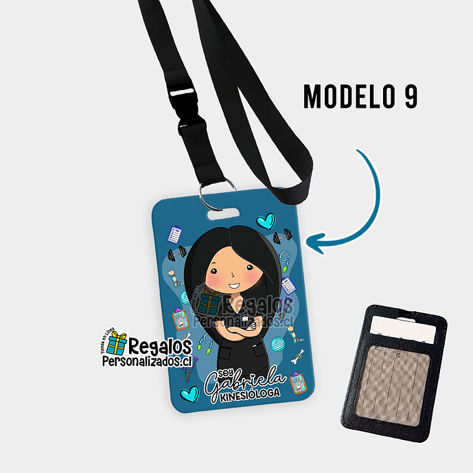 Porta credencial diseño Kinesióloga 10