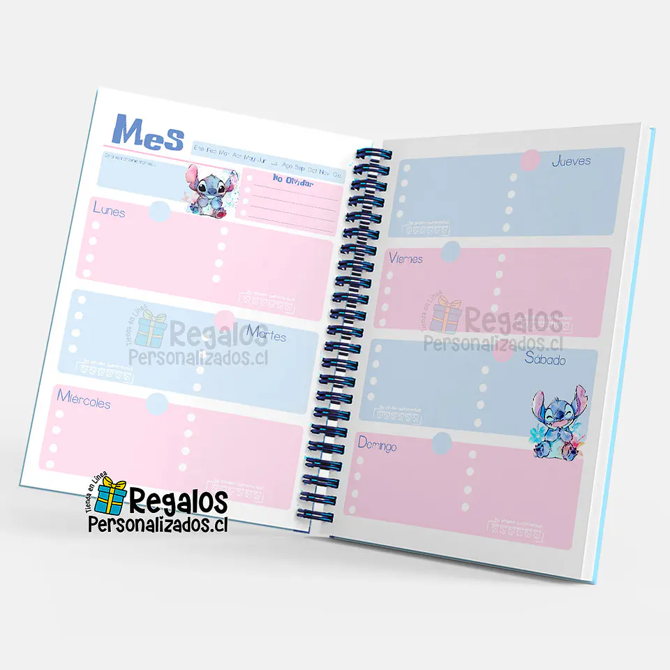 Agenda planificador Stitch nombre personalizado 8