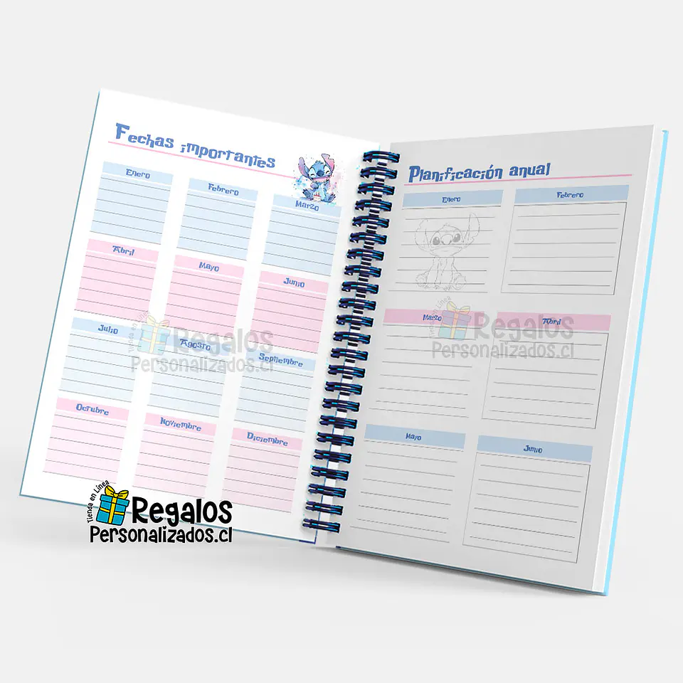 Agenda planificador Stitch nombre personalizado 6