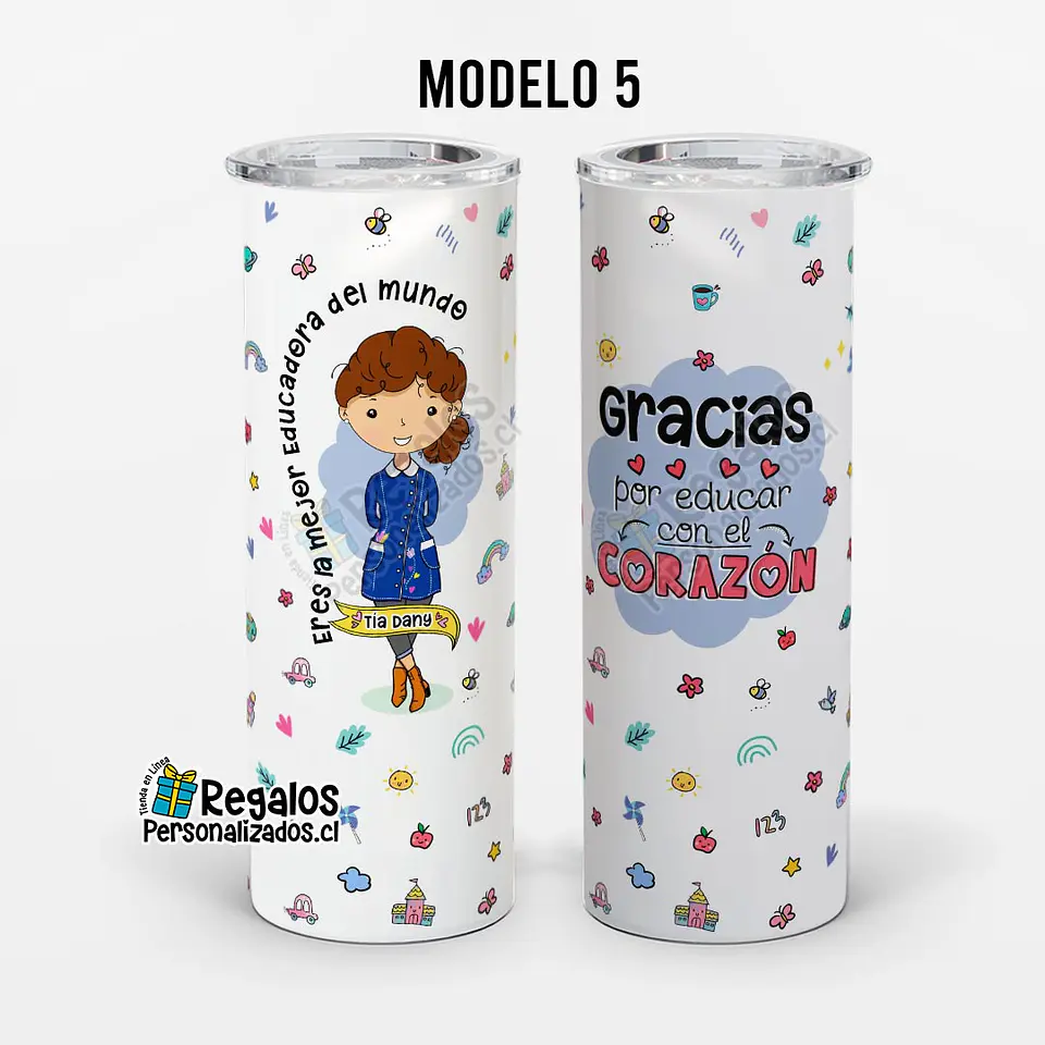 Vaso térmico skinny diseño Técnico Ed. Párvulos 8
