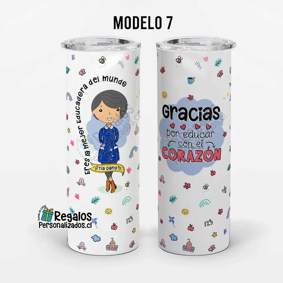 Vaso térmico skinny diseño Técnico Ed. Párvulos 10