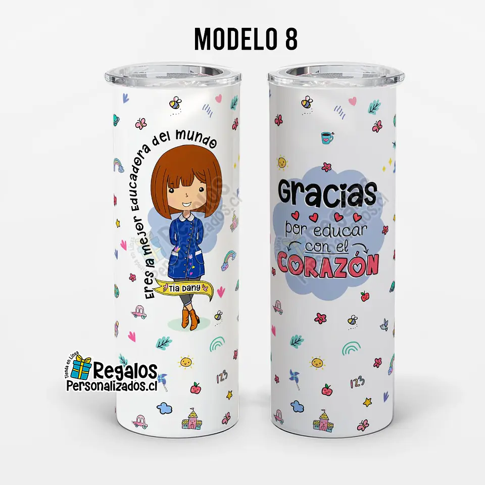 Vaso térmico skinny diseño Técnico Ed. Párvulos 11