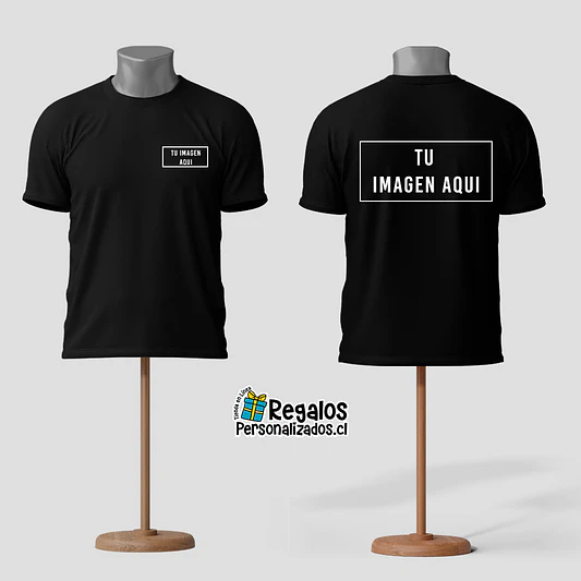 Polera clásica personalizada con logo ambos lados 1