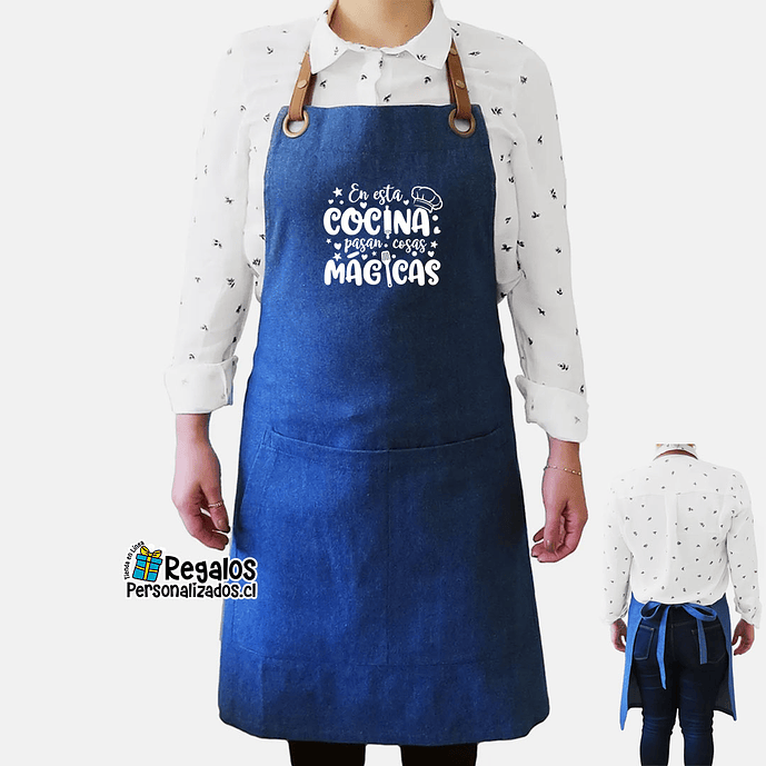 Pechera unisex jeans azul personalizada 2