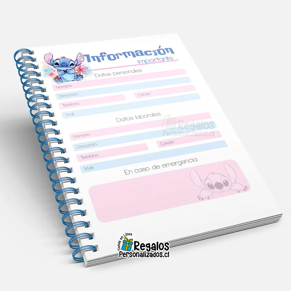 Agenda planificador Stitch nombre personalizado 2