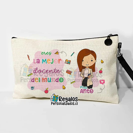 Estuche neceser diseño Profesora colores 1