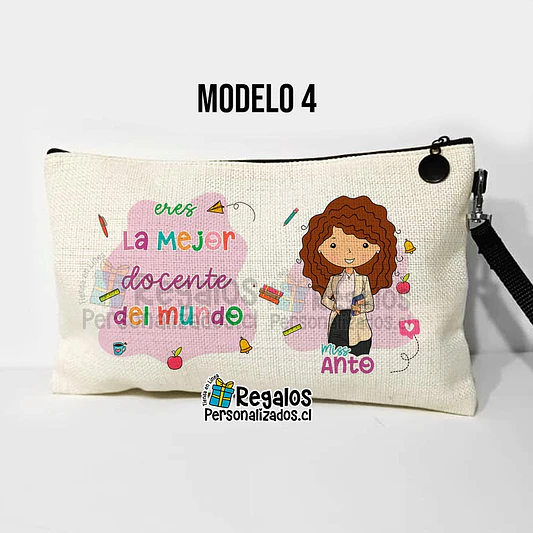 Estuche neceser diseño Profesora colores 7