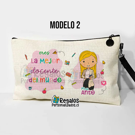 Estuche neceser diseño Profesora colores 5