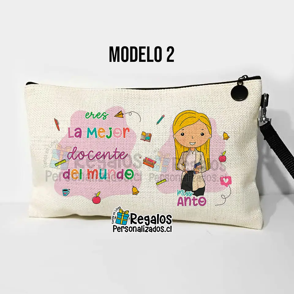 Estuche neceser diseño Profesora colores 5