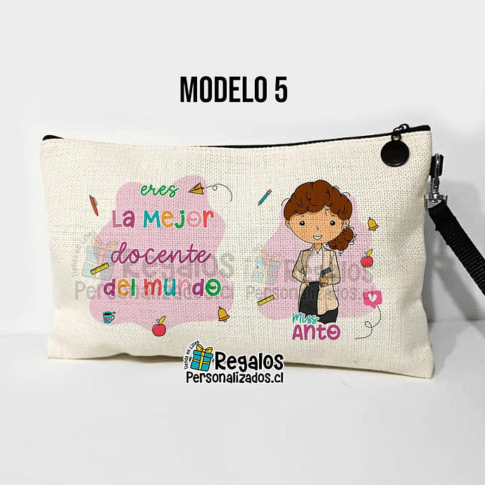 Estuche neceser diseño Profesora colores 8