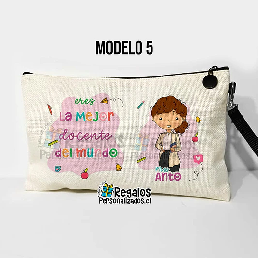 Estuche neceser diseño Profesora colores 8