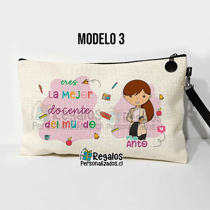 Estuche neceser diseño Profesora colores 6