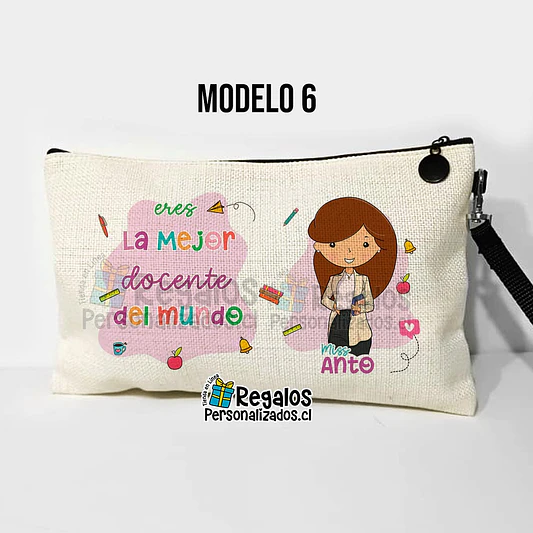 Estuche neceser diseño Profesora colores 9