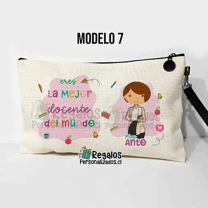 Estuche neceser diseño Profesora colores 10
