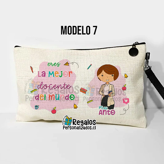 Estuche neceser diseño Profesora colores 10