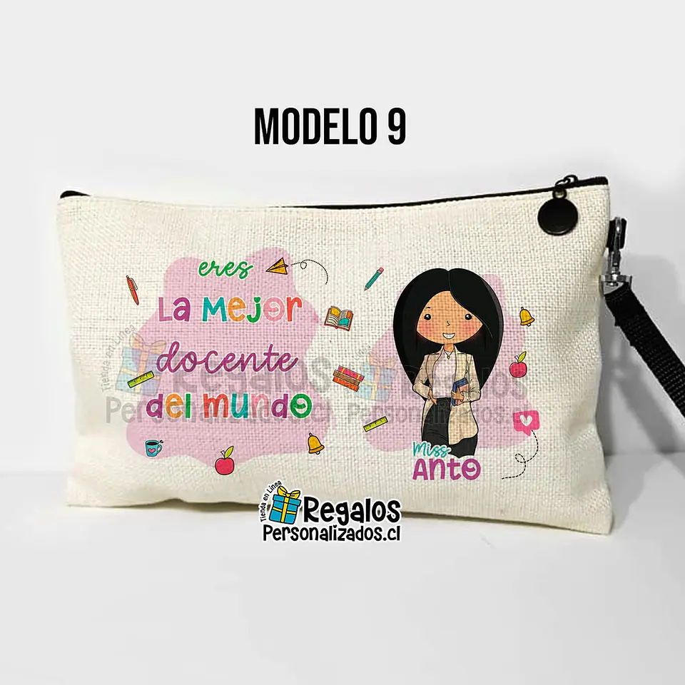 Estuche neceser diseño Profesora colores 12