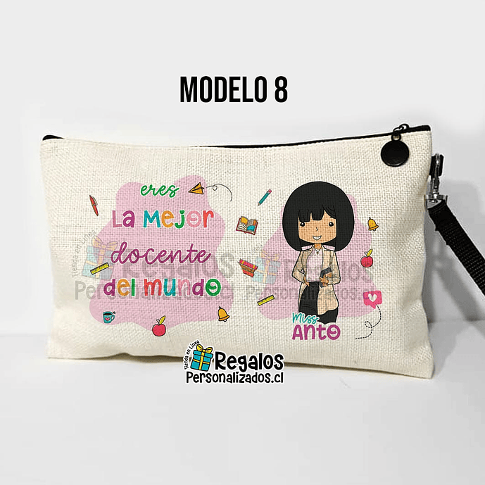 Estuche neceser diseño Profesora colores 11