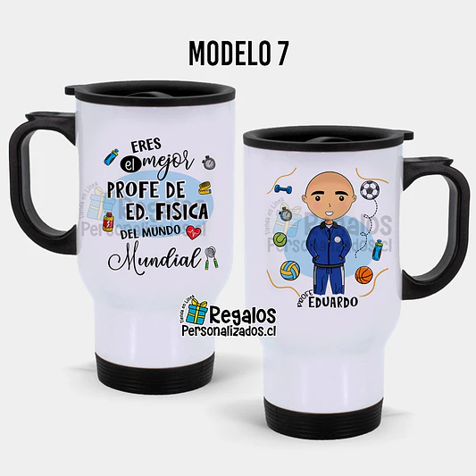 Mug térmico diseño Profesor de Ed. Fisica o entrenador 8