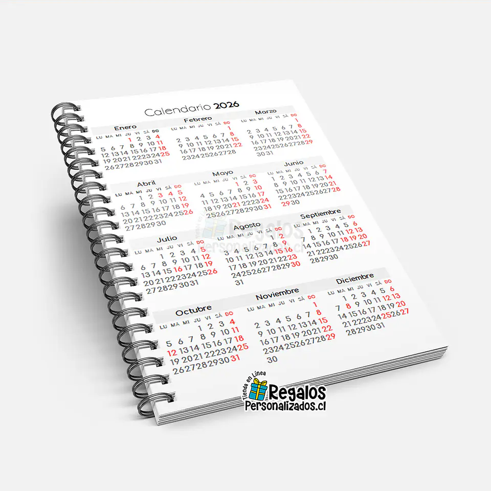 Agenda clásica fechada 2026, tapas personalizadas 4