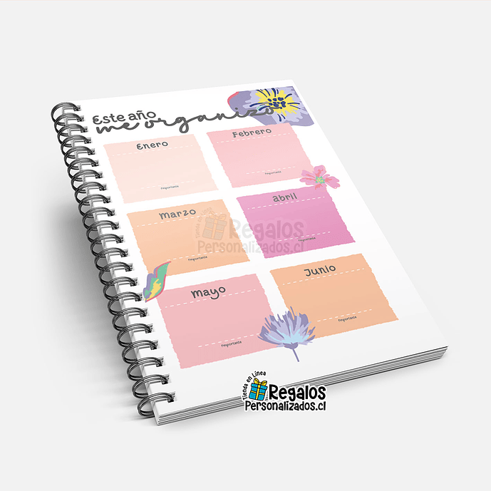 Agenda planificador florecer, tapas personalizadas 4
