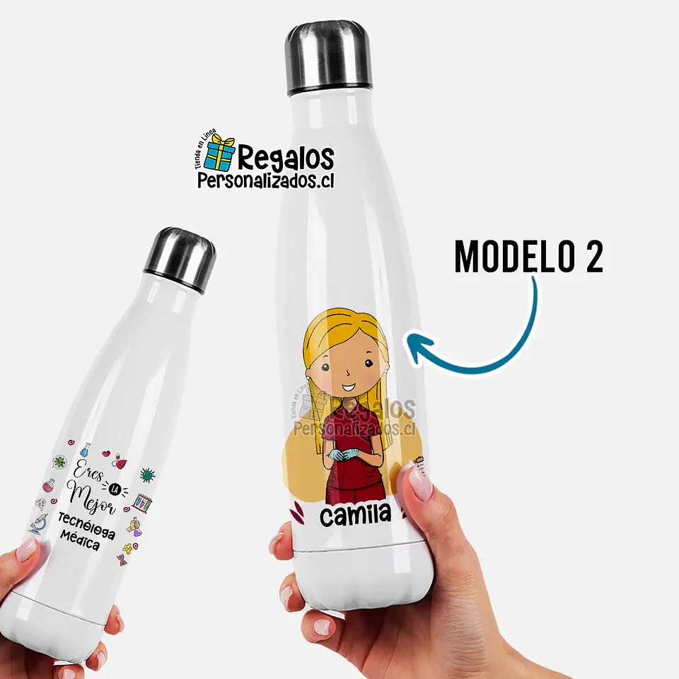 Botella térmica diseño Tecnóloga médica 3
