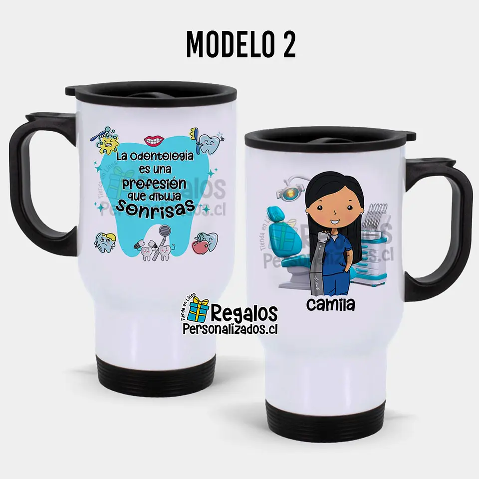 Mug térmico diseño Odontologa Avatar 01 3