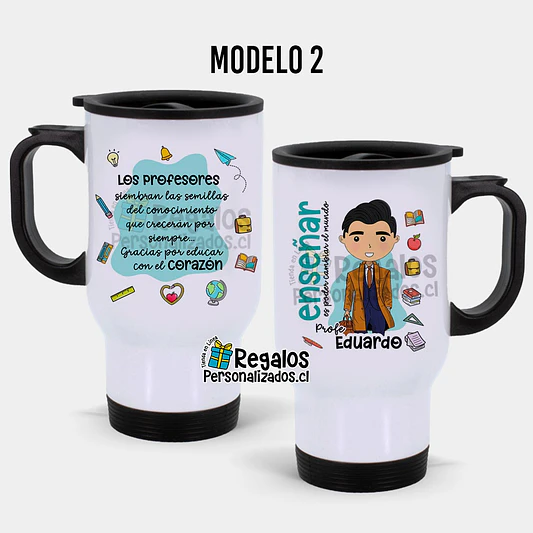 Mug térmico diseño área Educación varón 3