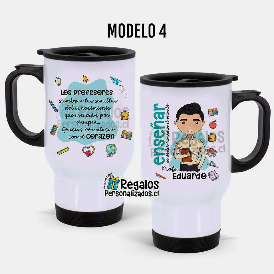 Mug térmico diseño área Educación varón 5
