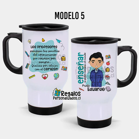 Mug térmico diseño área Educación varón 6
