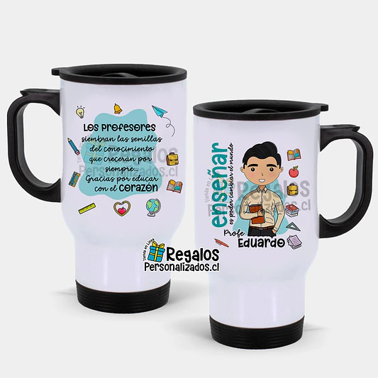 Mug térmico diseño área Educación varón 1