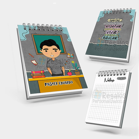 Libreta anillada diseño área educación Varón