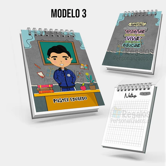 Libreta anillada diseño área educación Varón 4