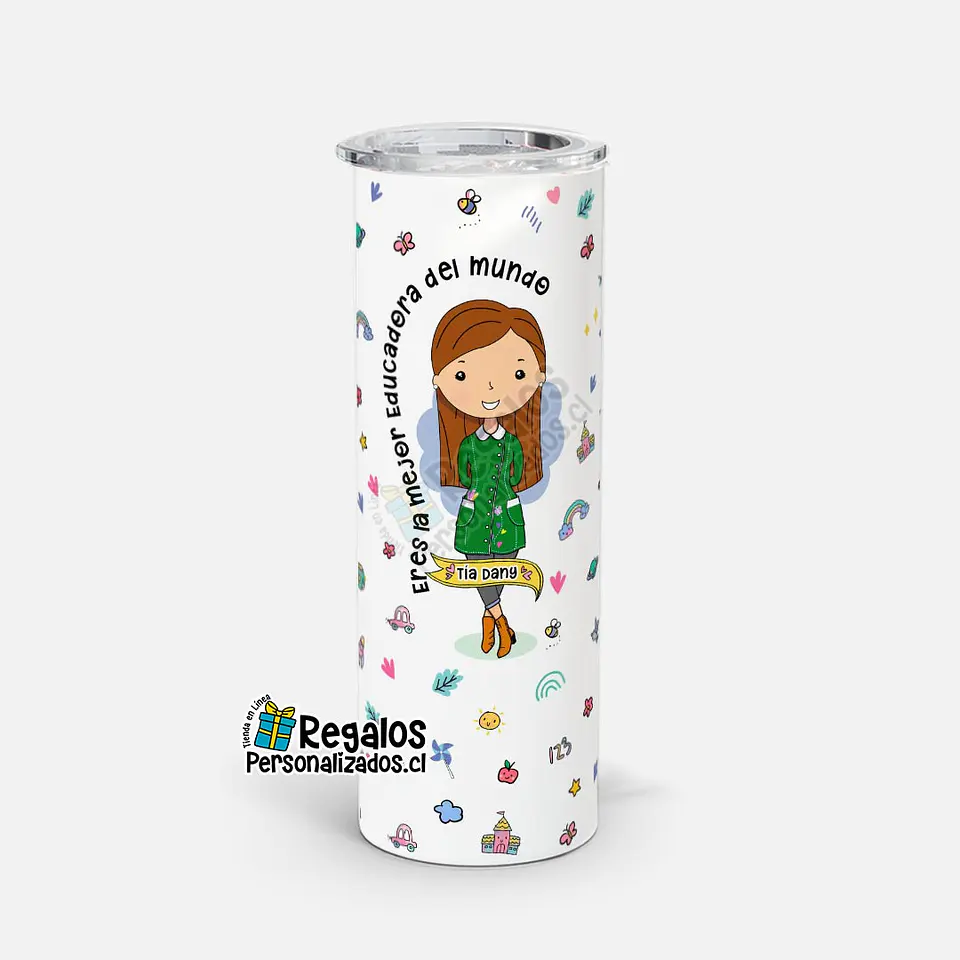 Vaso térmico skinny diseño Educadora de Párvulos 1