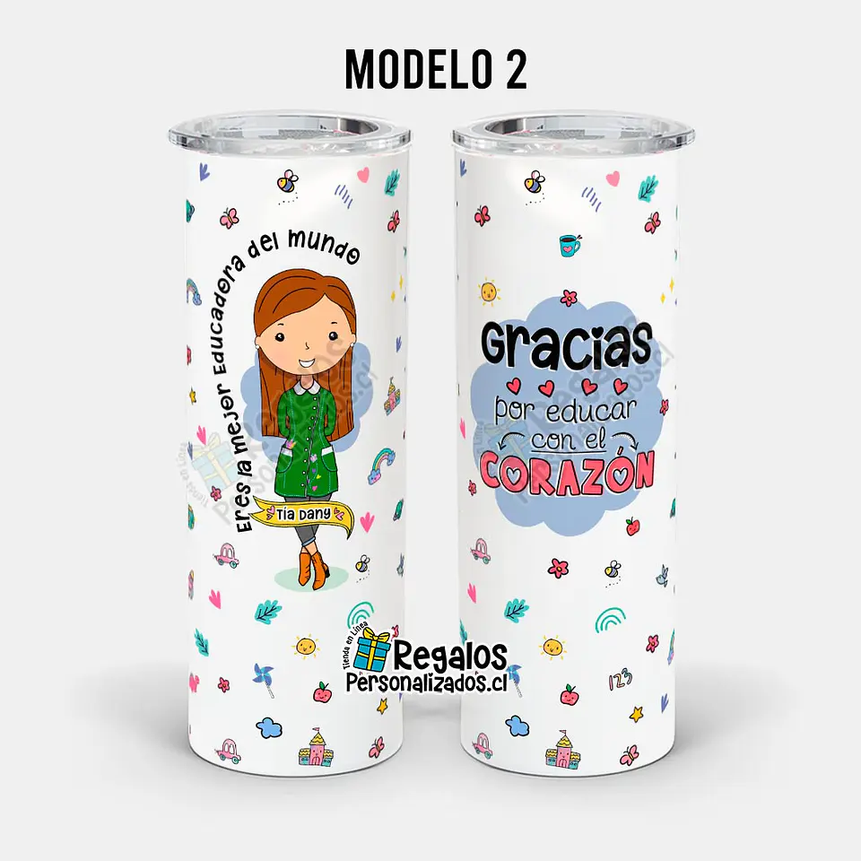 Vaso térmico skinny diseño Educadora de Párvulos 5