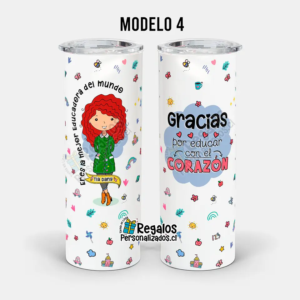 Vaso térmico skinny diseño Educadora de Párvulos 7