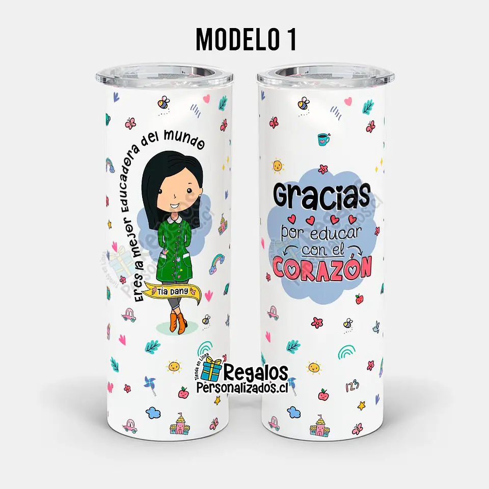 Vaso térmico skinny diseño Educadora de Párvulos 4