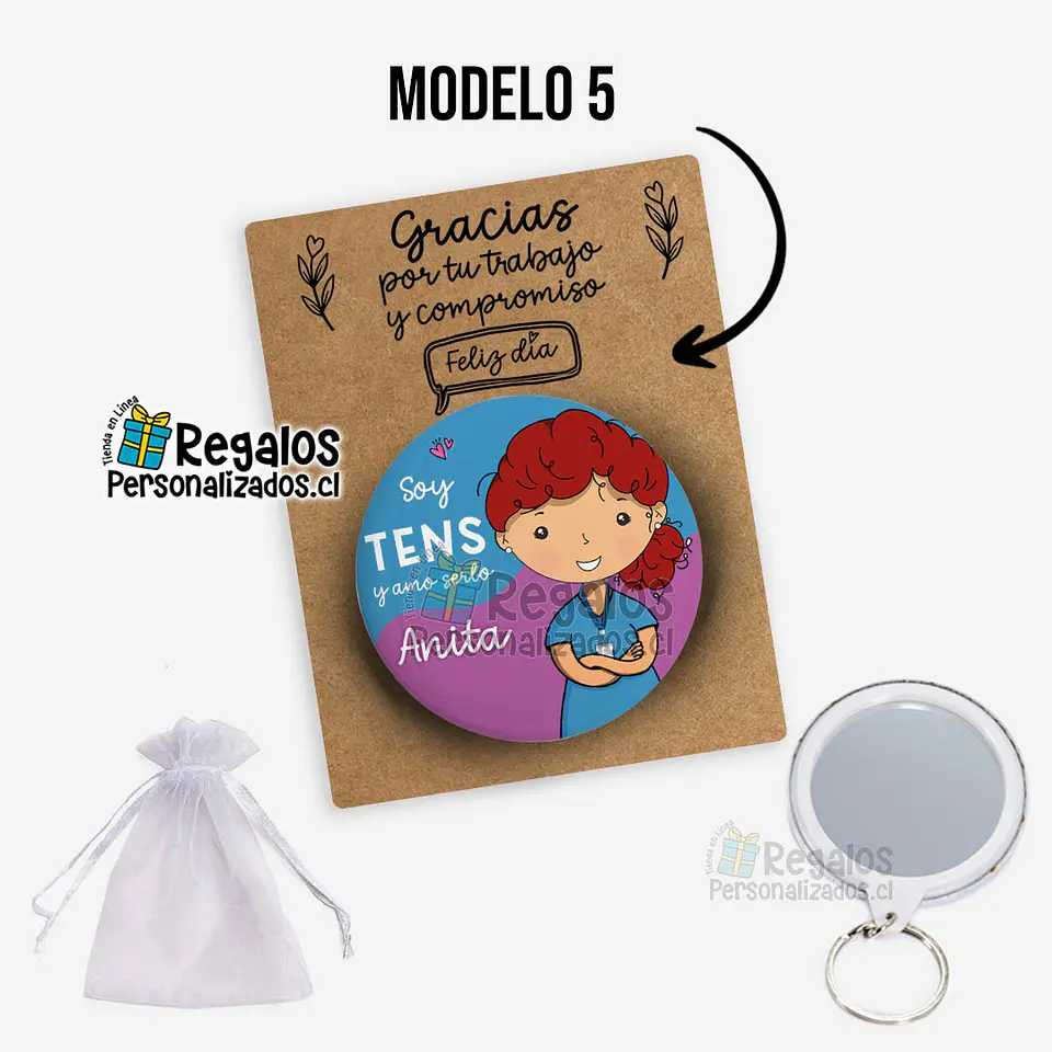 Llavero espejo diseño Tens Mujer 6