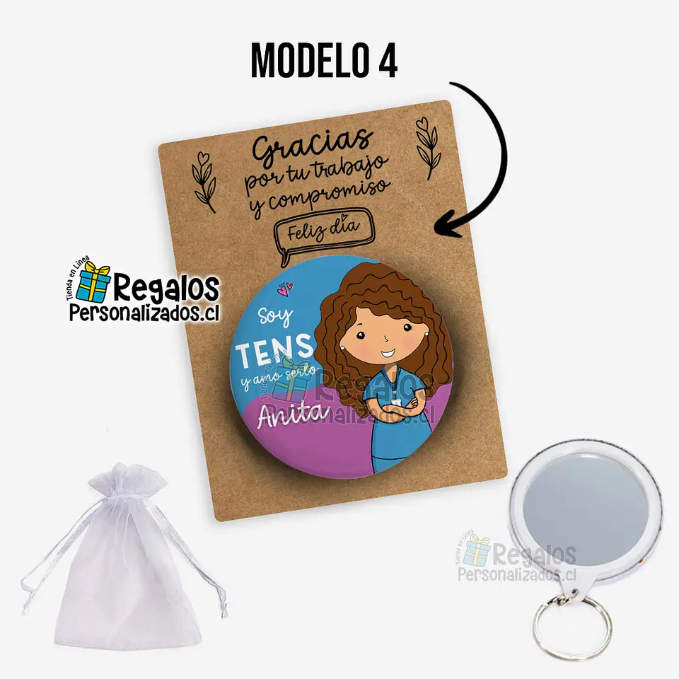 Llavero espejo diseño Tens Mujer 5