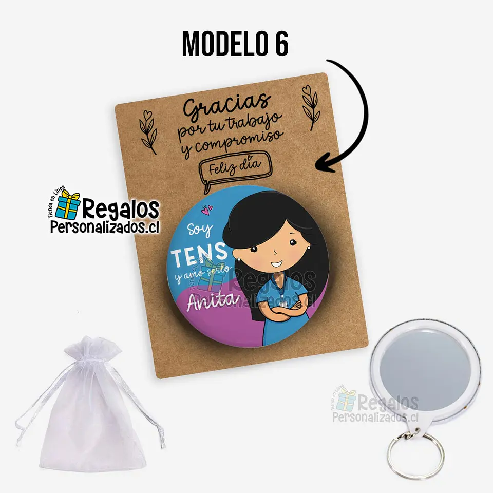 Llavero espejo diseño Tens Mujer 7