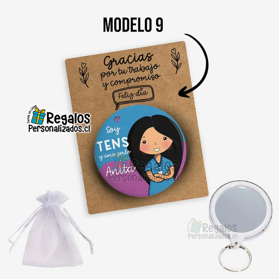Llavero espejo diseño Tens Mujer 10